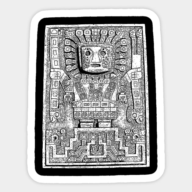 Sun gate, Sun God, Viracocha, Pre Columbian, Sticker by StabbedHeart